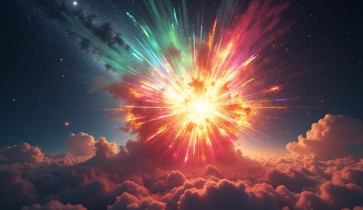 Big explosion of multi-colored light in the deep cosmos