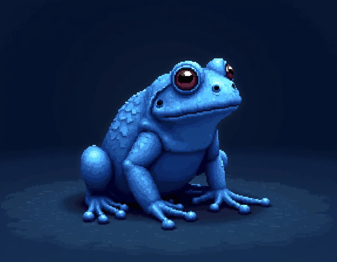 Create a Pixelart dark blue frog to be sold NFT
