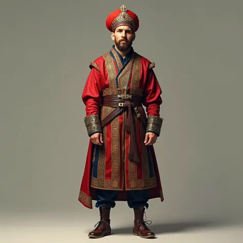 Draw Messi wearing the clothes of an Ottoman soldier 