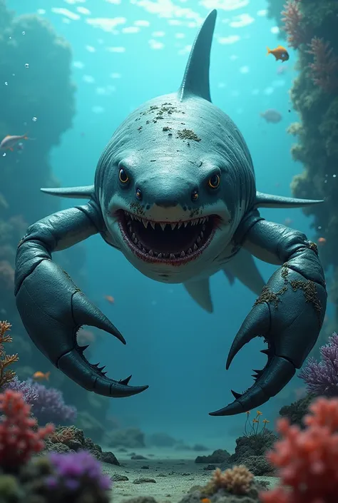 A shark with crab hands 