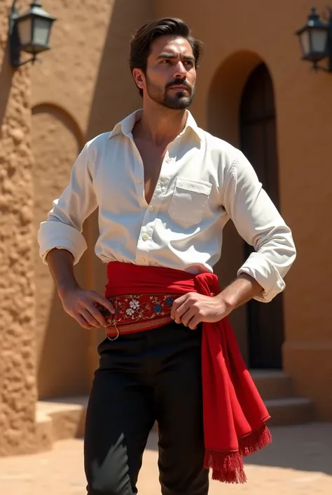 man dressed to dance Chilean cueca