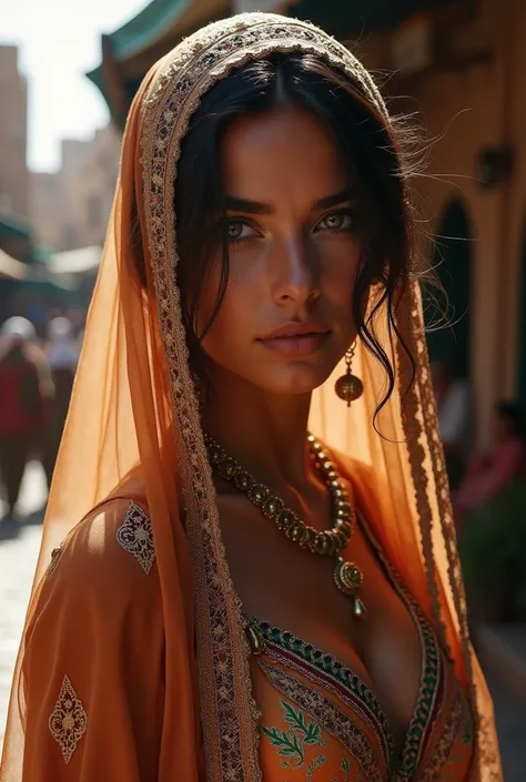 Create an ultra sexy Moroccan woman with a veil