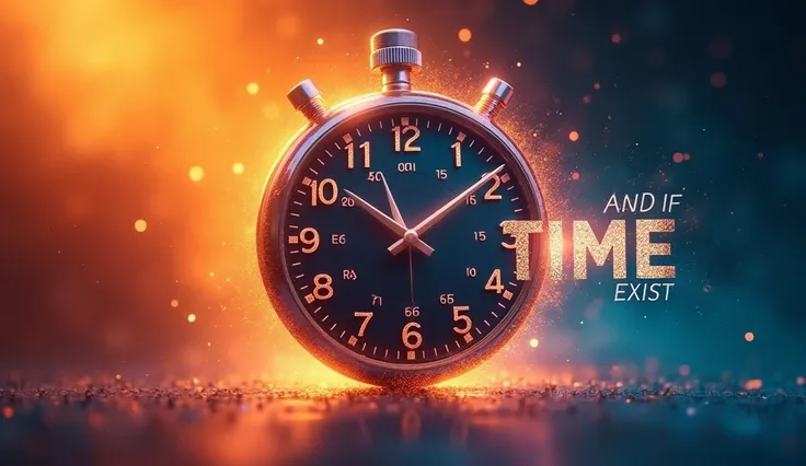 " Create an impactful miniature for a video motivational .  The design should present a modern and abstract watch without ,  positioned in the center and with a light enveloping glow .  The background must have a vibrant gradient of warm colors  (orange, r...