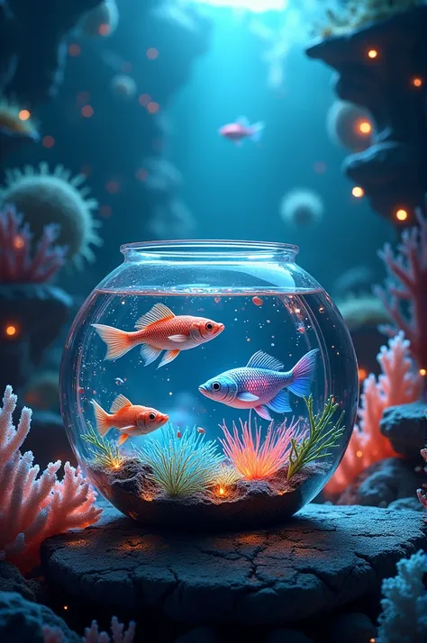 Amazing fish bowl with vibrant fish Fantasea pets
