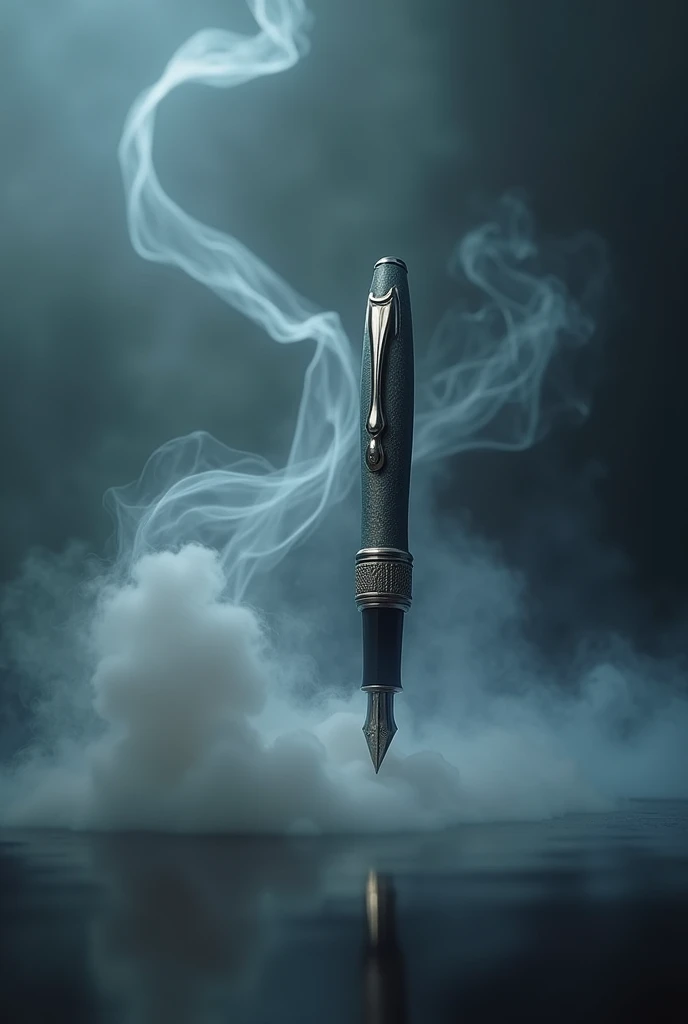 Silent pen with a smoke background 