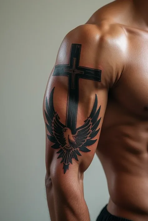 Christian male forearm tattoo 