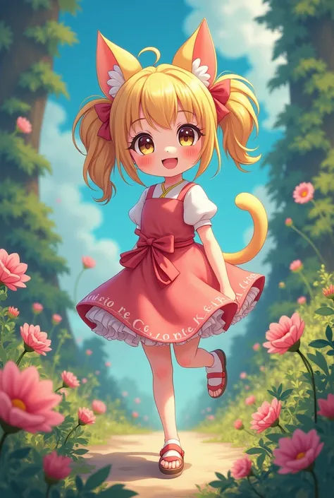 anime, Cat Ears Lori 　punch
Twin Tails ,  Ghibli style color,  Japanese illustration style, 