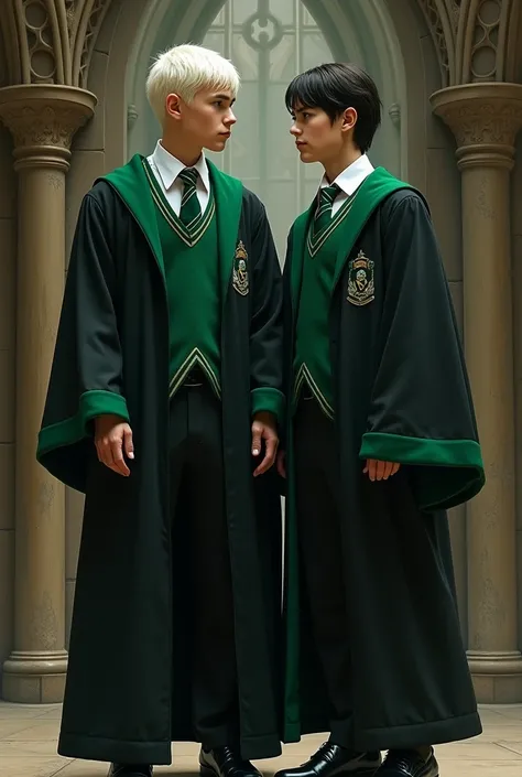 Ah draco malfoy y Mattheo Riddell juntos con el uniforme de slytherin 