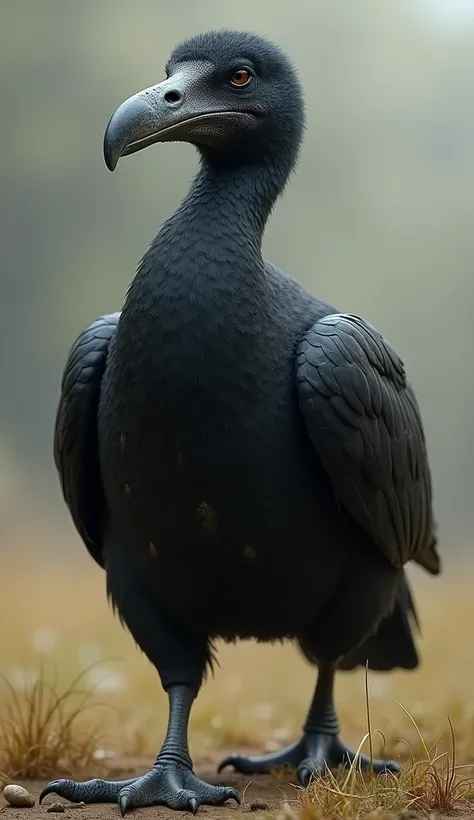 a realistic black dodo