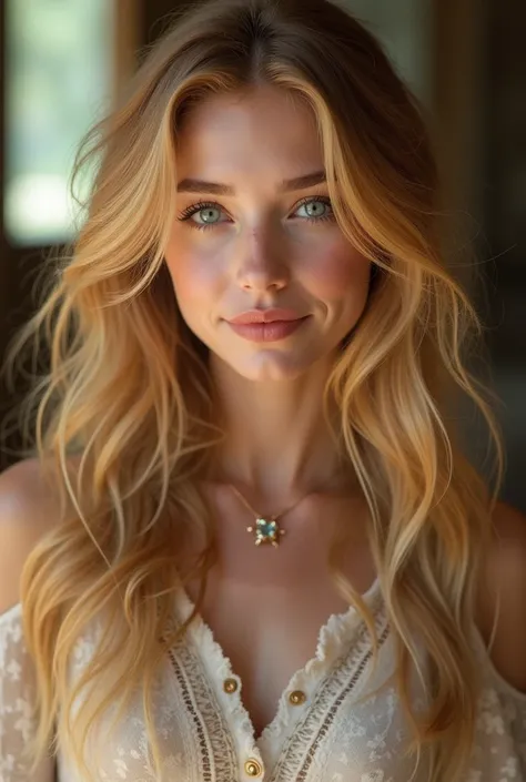 Victoire Weasley, the eldest of Molly and Arthur’s granddaughters, proudly wore her mother Fleur’s Veela beauty. Her golden hair fell in soft waves to her waist, shining as if catching the sunlight in every strand. Her crystal-blue eyes seemed to contain t...