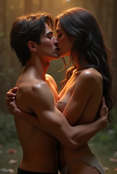 Couple kissing passionately