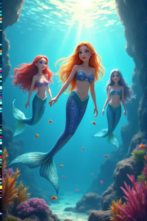 Generate me a cover for TikTok of a mermaid tail contest for girls from H20, the series