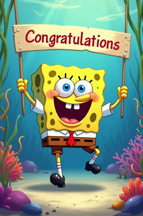 SpongeBob with congratulations