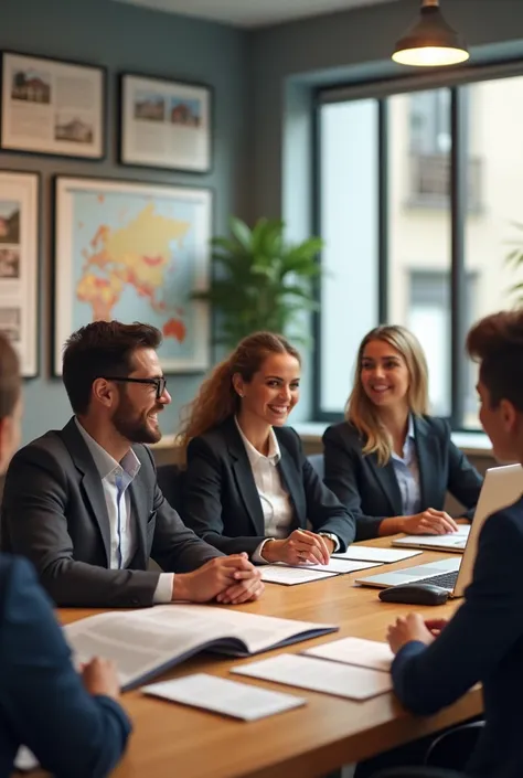  image  : des agents immobiliers travaillent dans une agence immobilière 