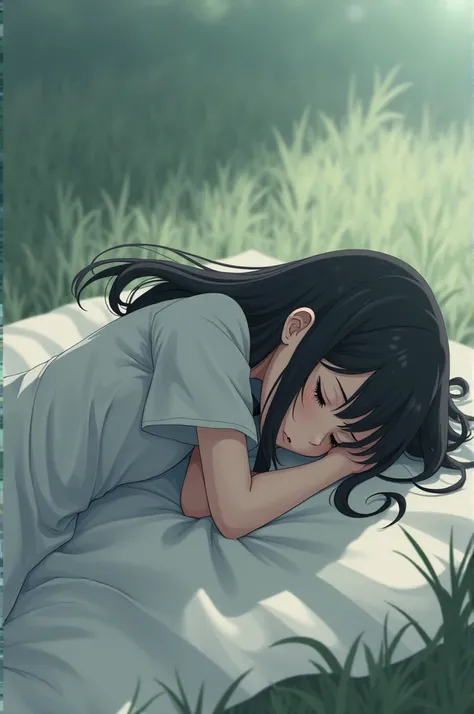 Anime girl lying face down 