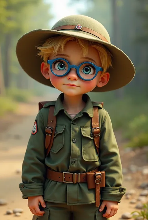 petit garçon de 7 ans blond yeux bleus lunettes de vue bleus Il une fois un petit garçon de sept ans nommé Léo, qui rêvait daventures. Un jour, il mit son unique tenue dexplorateur, un treilli militaire vert qui appartenait à son père. Avec un chapeau en t...