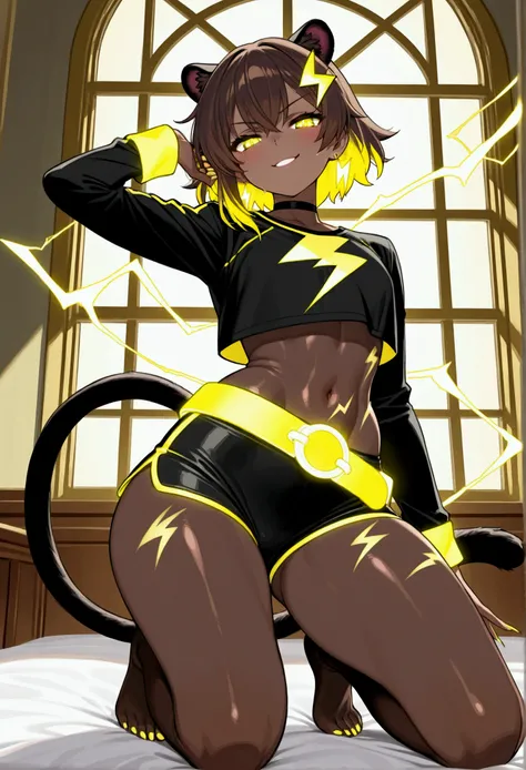 ((Electric Type)) ((Extremely Detailed curvy thick slim fit figure)) ((Extremely Detailed window with Yellow thunderstorm in the background)) ((Extremely Perfect Detailed round sexy Booty)) ((Extremely Detailed big beautiful beast)) ((Extremely Detailed Be...