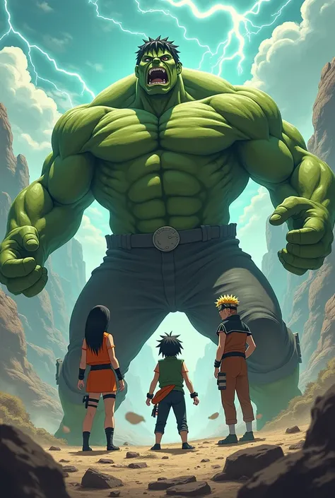 Hinata and Naruto vs hulk