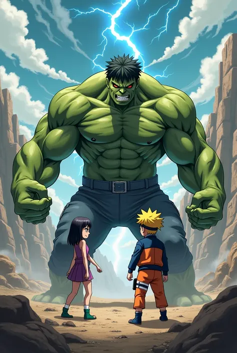 Hinata and Naruto vs hulk