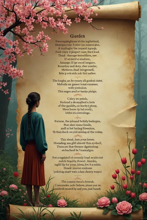 Write this on a medieval manuscript like an old magical scroll:           Fangs and petals, two worlds different 
One is lonely and craving
The other, lovely and nurturing 
I live in two worlds 
One where I existed a loner
The Other, where I am a learner.
...