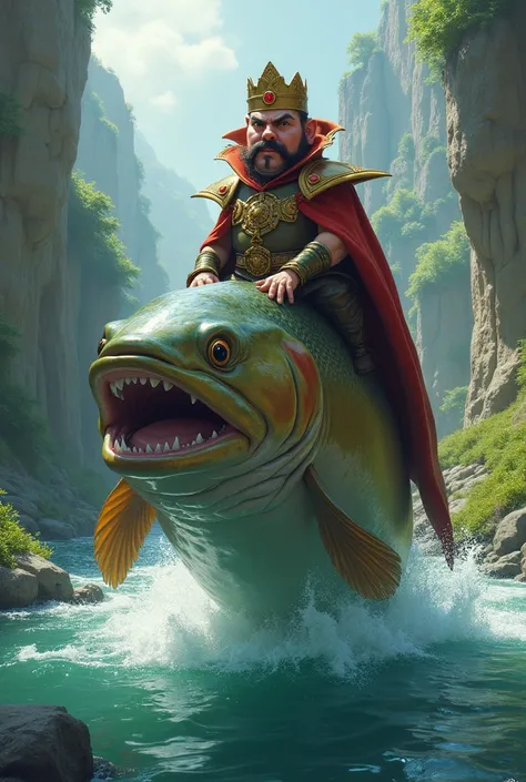 Lord farquad riding a big river trout