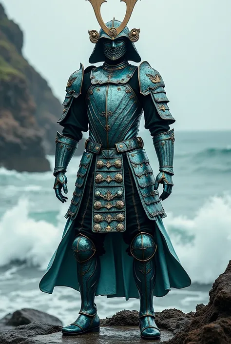 Make samurai-style armor that reminds you of ocean waves 