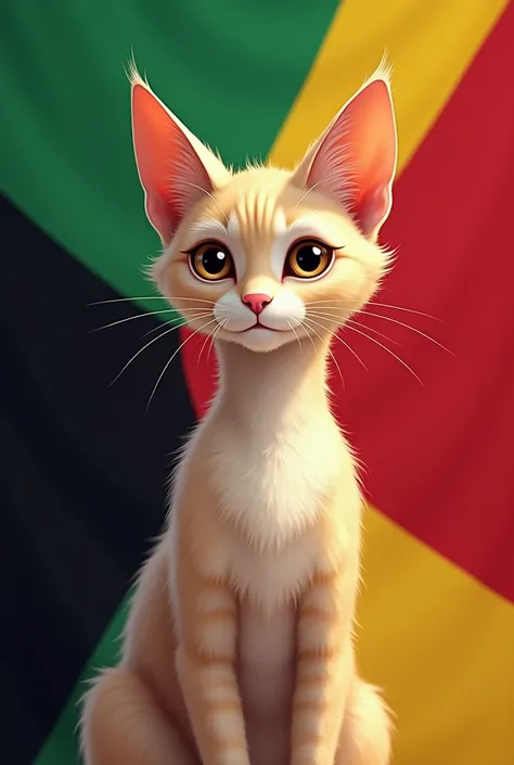 Create an image for a TikTok profile with a Mozambican flag along with a cat with the name Yassin Yussuf