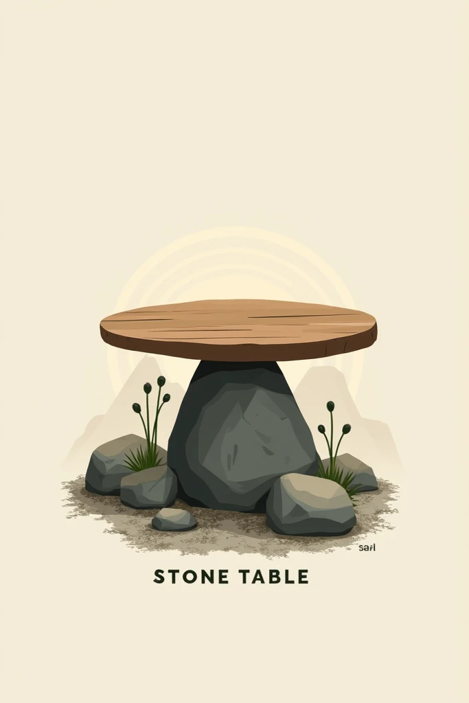 Logo for a restaurant with the name:  Stone table 