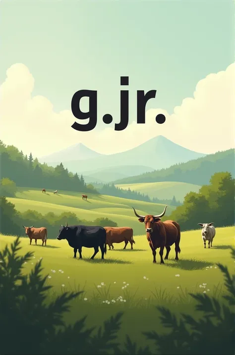  Give me an image with a logo that says G.JR i in the background a cattle 