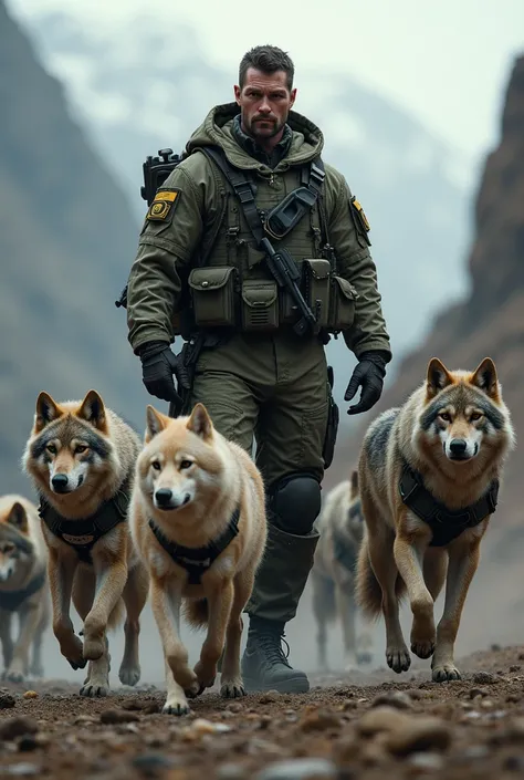 Man Commanding Tactical Wolves