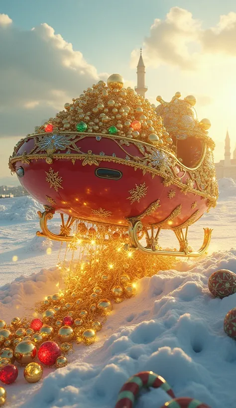  of this years photo is a 16k medium-range shot of every (Santas sleigh) with a similar shape (UFO)Loading (goldแท่ง,pearl, red gems , Green Glass Crystals ,Crystalสีน้ำmoney, Yellow Amber ,diamond,Jewels, Assorted Jewelry, Assorted Items ,ring,money,gold,...