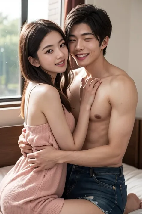 ultra realistic, extremely detailed, 8K,
1boy Japanese feels that they are ready to move on to the next level of their relationship with 1girl Japanese. Being a virgin, 1boy does some research on how to please 1girl in bed. 1girl finds this research and te...