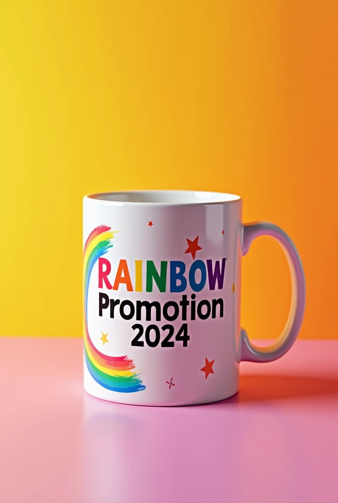 Promotional mug that says rainbow promotion 2024