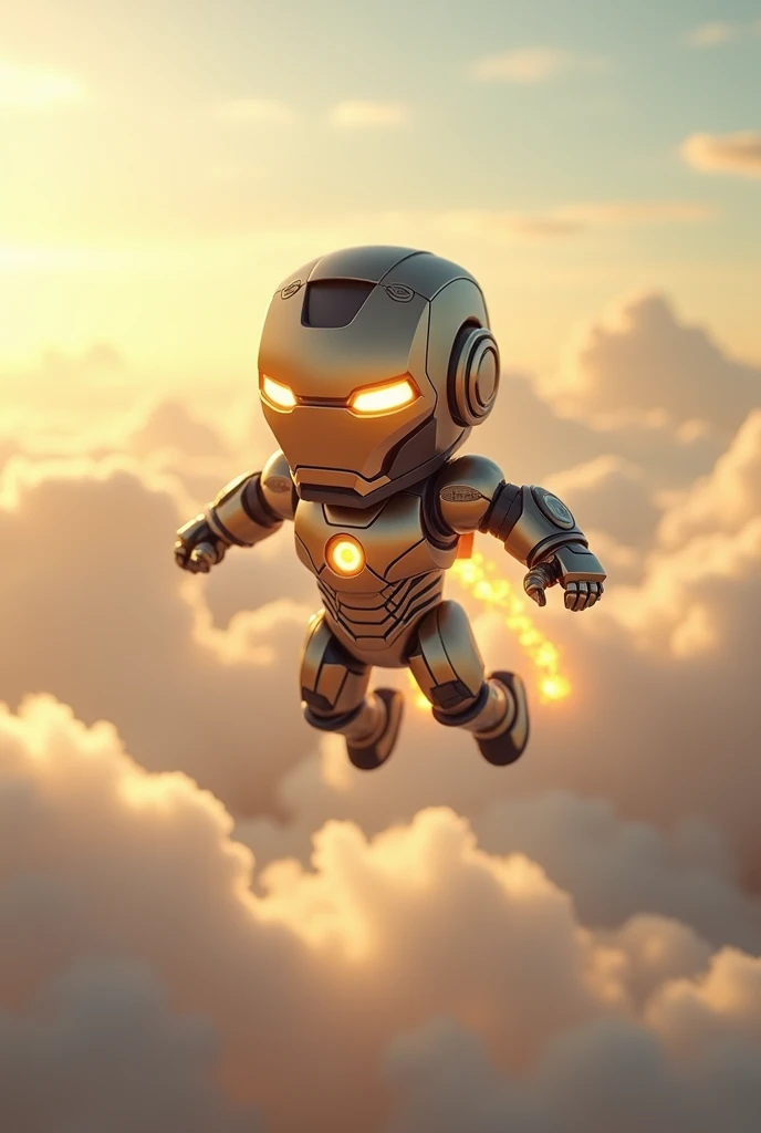 Little iron man flying.