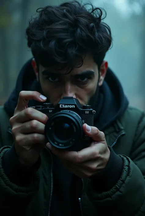 Close-up: Kabir capturing the spooky surroundings with his camera.
Character Details:

Kabir: Focused, adjusting the camera settings with intense concentration.




