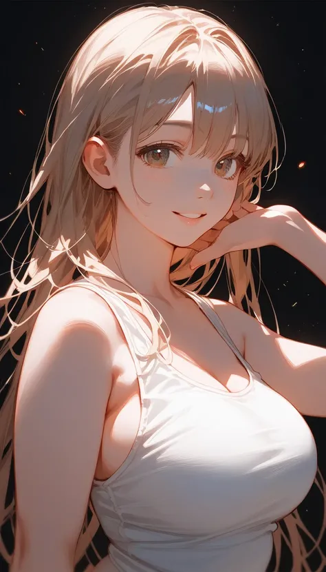 Score_9,Score_8_up,Score_7_up, perfect face, score_6_up, score_5_up, score_4_up, beautiful face, woman, (((anime))), (((source_anime))), 30 years old, sleeveless shirt, top quality eyes, detailed texture, white background, big tits, (plump), erotic smile, ...