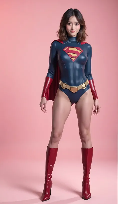  background 、(((  Depicting beautiful legs in black tights    .)))、(((        Legally express the beauty of your smile     )))、((((      make the most of your own original image    )))、(((    Rolling backwards in a supergirl costume    )))、(((ボディにフィットした   ...