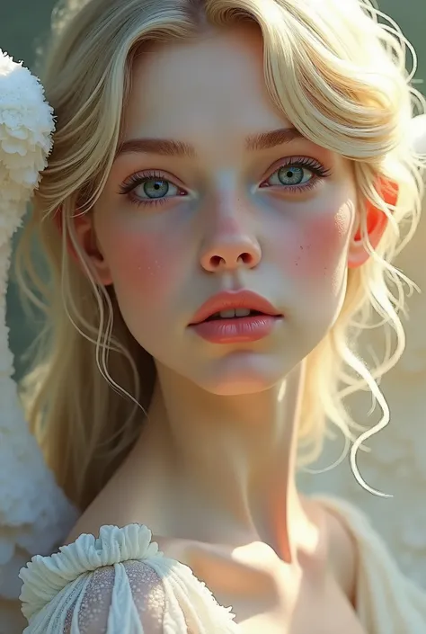  Angel　 realistic depiction 　Focus on the face up　 facing the front 