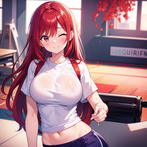 (8k:1.2)( ultra detail:1.4),( High Quality :1.4),(最 High Quality :1.4),(masterpiece:1.4),(Big Breasts:1.1),( beautiful face:1.3),( beautiful woman:1.3),( Bright Red Hair :1.4), medium hair, moles around her mouth , (sweat:1.2), (enjoy:1.6), (I burst out la...