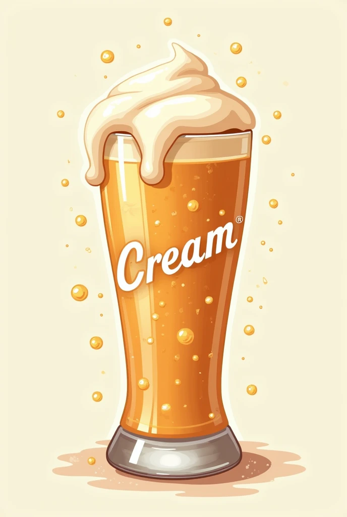 Striking logo about a soda that has the name CREAM SODA