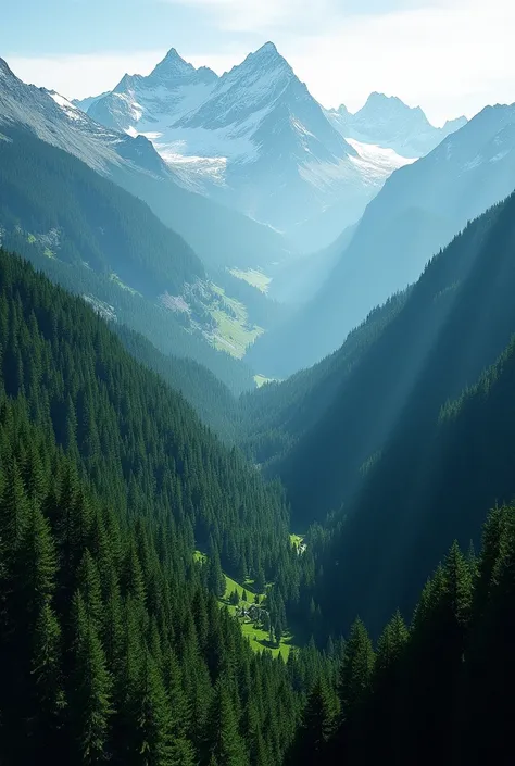 Aerial image of mountains with lots of trees closed forest.