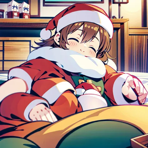 Little Santa Claus is dozing off with a kotatsu、