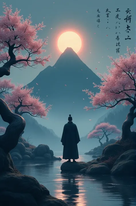 Make me a high quality japanese aesthetic image with the quote "Even in the darkest night, the dawn will always come."