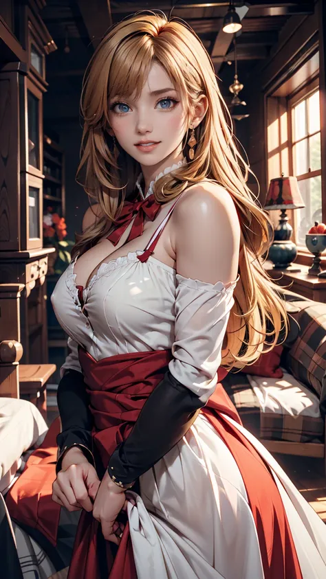 Beautiful 18 year old girl,  big eyes,  Big Breasts, Small and slim, 8k, top quality, ( very detailed head: 1.0), ( detailed face : 1.0), (Highly detailed hair: 1.0),   maid clothes,  Detailed Official Artwork ,  anime moe art style,   Neat and detailed an...