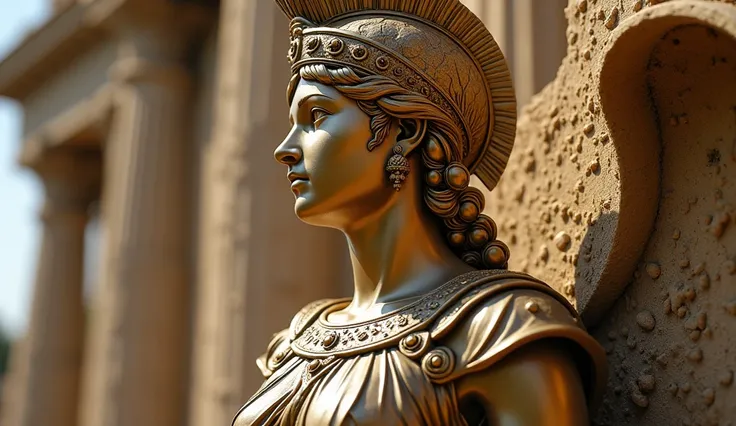 Representations of Athena on coins and statues