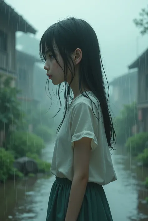 Girl in rain