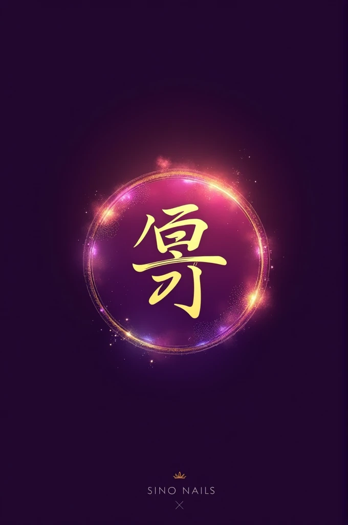 A logo called Sino Nails, purple color, pink and gold