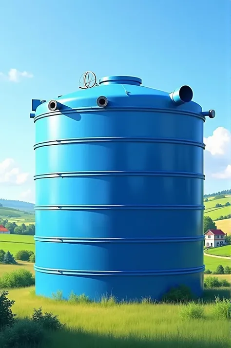 Blue drinking water tank
