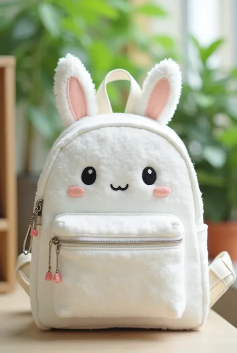 a white backpack.. cute.. for s