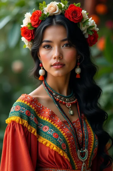 Attractive girl in typical Guatemalan costume 